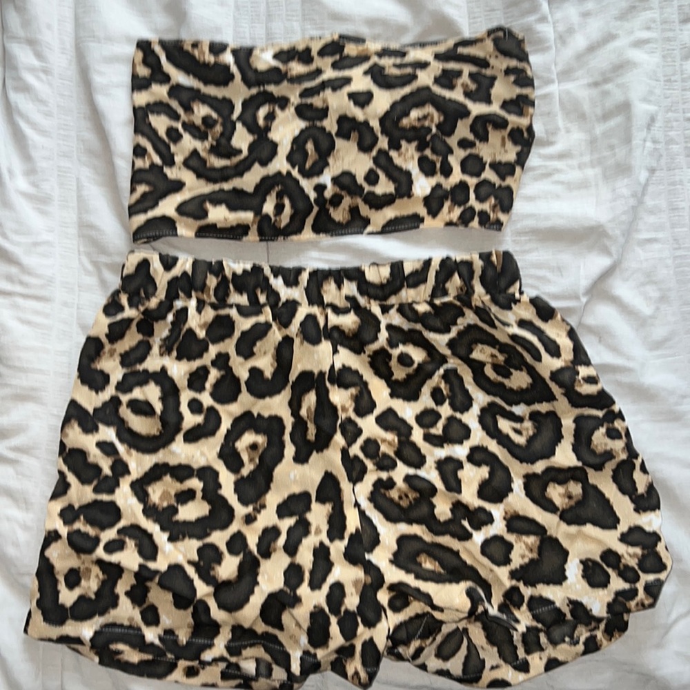 CHEETAH PRINT SET | BANDEU TOP & SHORTS